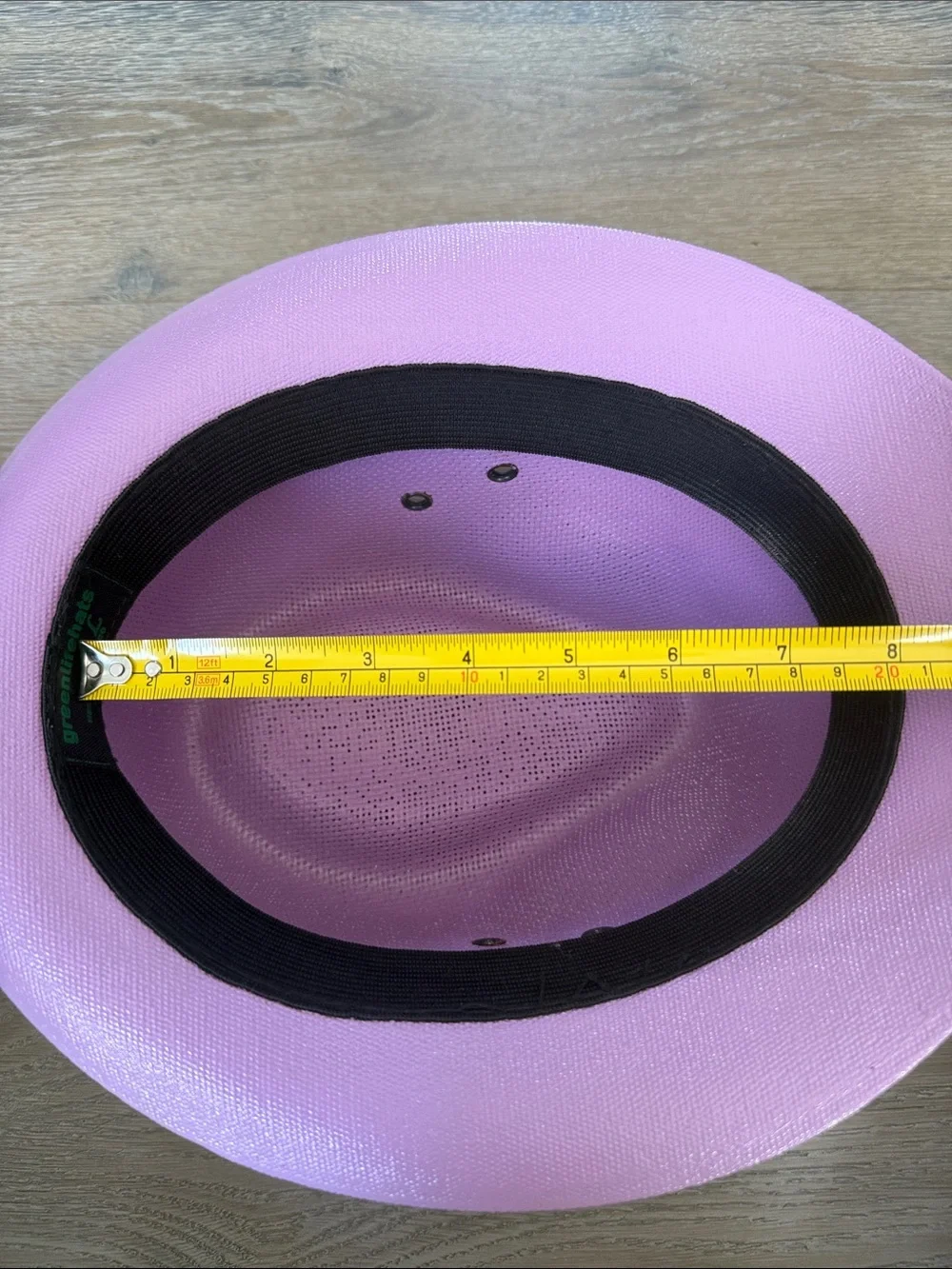Greenlife Hats Lavender Fedora Hat Black Faux Leather Band Flower Embellishment